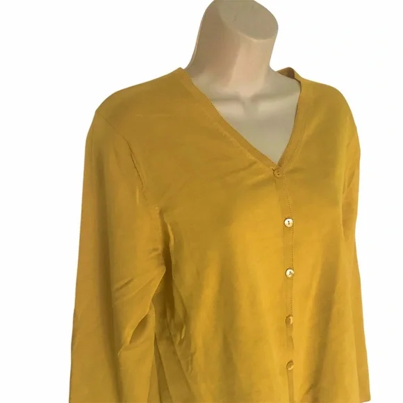 Pendleton Petite Womens Silk Blend V Neck Cardigan Size Large - Picture 2 of 7